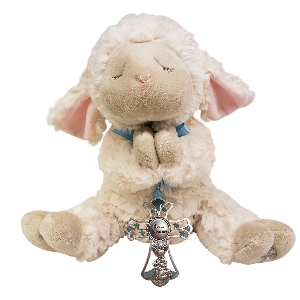 Ganz Serenity Lamb With Crib Cross Christening Baptism Gift Praying Lamb 10" - Picture 14 of 14